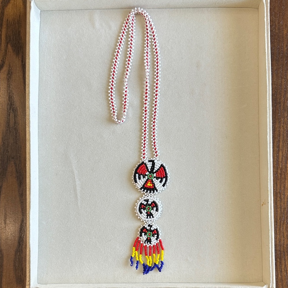 VTG Thunderbird Seed Bead Necklace